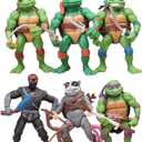 6-Pack Turtle Action Figures 4.7" Figure Toys Birthday Gifts for Kids Friends and Fans