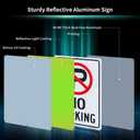 4 Pack No Parking Sign, 14" x 10" .040 Rust Free Aluminum Reflective, UV Protected and Weatherproof