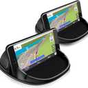 Loncaster [2 Pack] Dashboard Car Phone Holder Mount, Universal Cell Phone Automobile Cradles Ultra Stable Slip Free Hands Free Car Accessories Compatible for iPhone, Most Smartphones and GPS (Black)