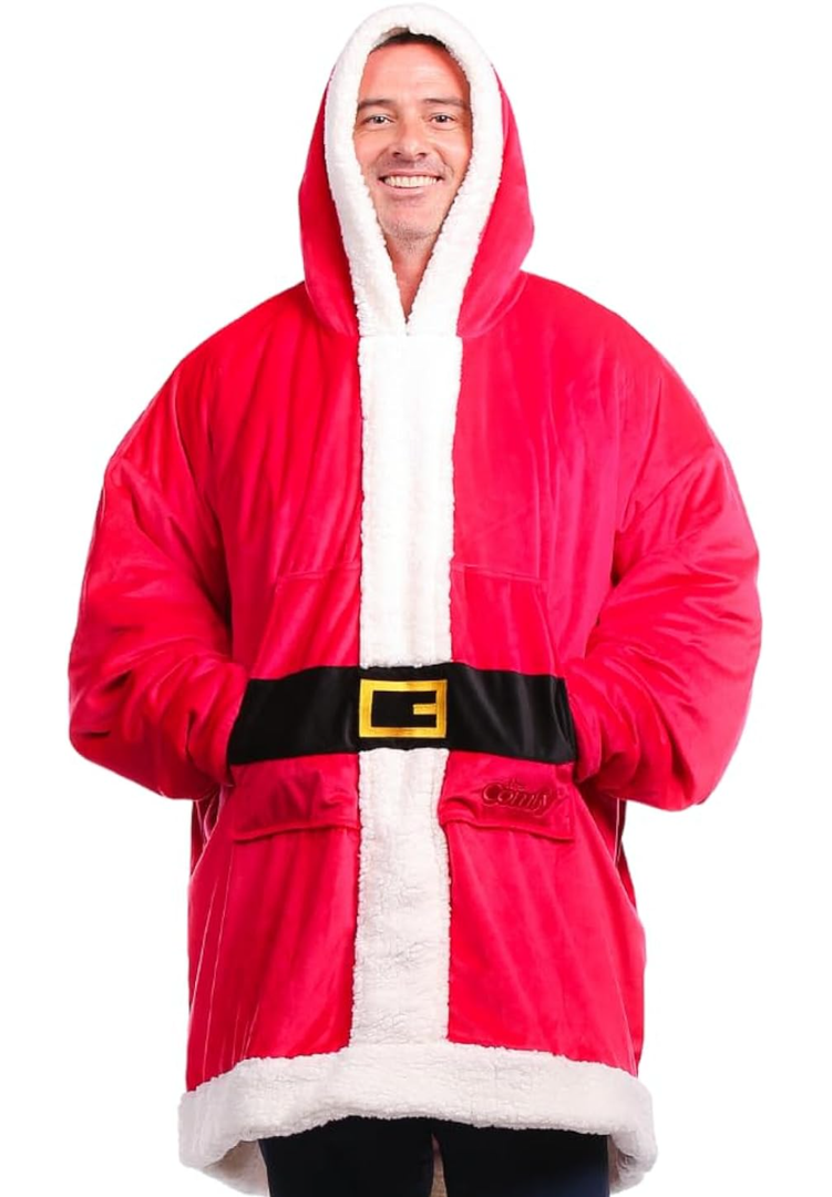 THE COMFY Original | Sherpa Lined Microfiber Fleece Wearable Blanket, Oversized Design with Hood and Pocket from Shark Tank Over Size One Size