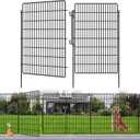 10 Panels Garden Fencing Animal Barrier with Lock, 48 in(H) X 24 Ft(L) Dog Fence Outdoor for Yard Rustproof No Dig Decorative Tall Garden Fence Metal Wire Panel Border Rabbit Ground Stakes Fencing