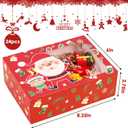 Moretoes 24pcs 8.25x6x2.75in Christmas Bakery Cookie Boxes with Window, Xmas treat Boxes for Holiday Party Favor Pastries, Cupcakes, Cookies, Donuts, Gift Wrapping
