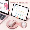 seenda Bluetooth Wireless Mouse, Bluetooth & 2.4G USB Dual Mode, Quiet Clicks, 1600 DPI Smooth Tracking, Ergonomic Design, 24-Months Battery Life, Portable Mouse for Laptop/Mac/Ipad/PC/Tablet-Pink