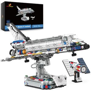 JMBricklayer Space Shuttle Building Sets for Adult, Airplane Spaceship Space Toys for Kids Teens, Gifts for adults Boys Girls 8 9 10 11 12 13 14+, Collectible Display Model with Adjustable Stand 70122 (Multicolor)