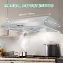 30 Inch Under Cabinet Vent Hood with Brighten Light | 550 CFM Large Flow| Ducted/Ductless Range Hood with Charcoal Filter| 3- Speed Touch Control | 6-Layers Grease Filters|