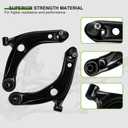 SCITOO 8pcs Suspension Kit Front Lower Control Arm w/Ball Joints Sway Bar Link Outer Inner Tie Rod End Compatible Fit for Toyota for Yaris 2007 2008 2009 2010 2011 2012
