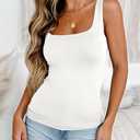 Women's White Tank Top, White, M