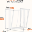 Blanket Holder Wall Mounted 15.7in, Metal Blanket Rack for Living Room Storage & Decoration, Space-Saving Towel Rack for Bedroom, Entryway, or Laundry Room, White