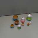 Gejoy Easter Nesting Dolls Russian Matryoshka Rabbit Wooden Handmade Nutcracker Nesting Dolls Collectible Gifts Set for Adults Home Decor