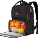 MATEIN Work Backpack Woman, Insulated Cooler Backpacks with Lunch Box, 15.6 Inch Laptop Backpack with USB Port Reusable Water Resistant Tote Food Bag for College Beach Camping Picnics Womens Gifts (Black)