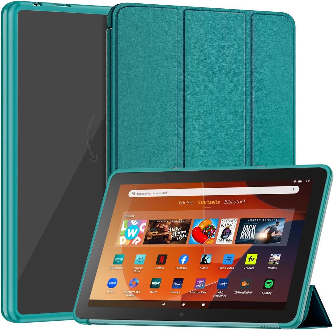 Tablet Protective Case with Auto Wake/Sleep, Incompatible with TCL Nokia -Emerald