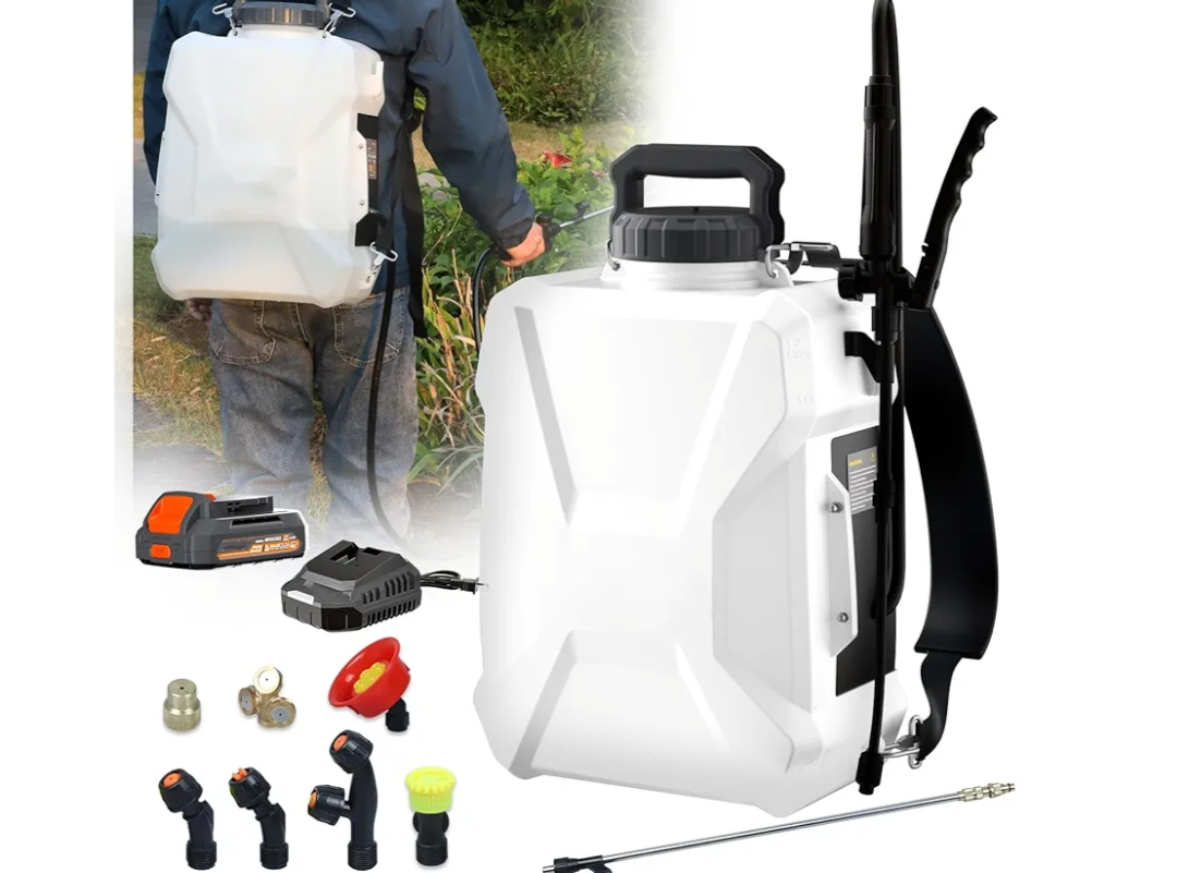 3Gallon Lawn Garden Sprayer Compatible with Dewalt 20V Battery, Backpack Pump Sprayer w/ 2.0Ah Battery, Translucent Water Tank, Adjustable Pressure, for Spraying Plants, Watering, Weeds, Cleaning