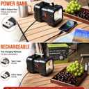 AlpsWolf Rechargeable Flashlight, LED Spotlight Flashlight 10000 Capacity 1200LM 20h Ultra-Long Standby 3+4 Lights Modes Camping Flashlight Waterproof with USB Output as a Power Bank