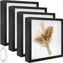 4 Pack 12x12 Shadow Box Frame, Wood Deep Large Shadow Box Display Case with Plexiglass Window, 3D Picture Frame for Graduation Memorabilia, Dried Flowers, DIY Craft, Wedding Memories Photos Baby Items