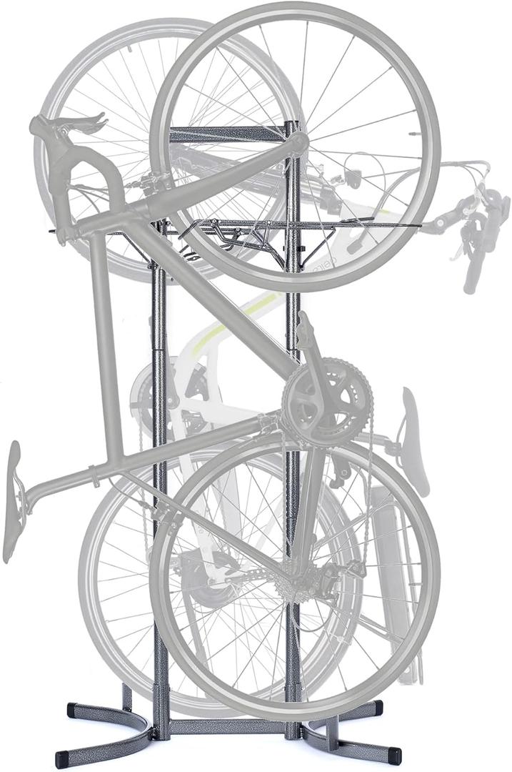Delta Cycle & Home Heavy Duty 2-Bike Upright Stand for Two Bikes - Lightweight Freestanding Bike Storage Rack - Tool-Free Adjustable Bike Stand for E-Bikes and Mountain & Road Bikes (HDRS6200)