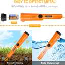 Metal Detector Pinpointer - Fully Waterproof Handheld Pin Pointer Wand, High Accuracy Professional Search Treasure Pinpointing Finder Probe