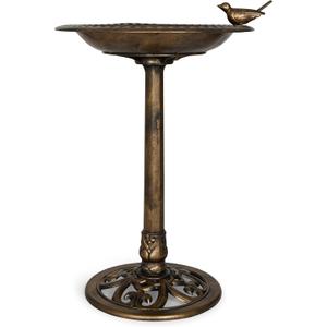 BACKYARD EXPRESSIONS PATIO HOME GARDEN 912449-WB Outdoor Garden Bird Bath- Bronze- Weather Resistant Polyresin-30 Inch-Backyard Expressions