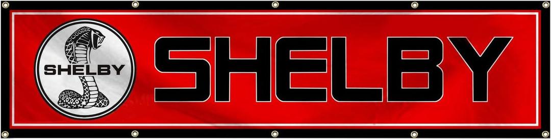 Shelby Cobra Flag Motorsport Car Racing 2x8Ft Banner