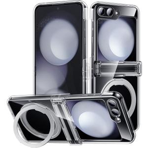 Compatible for Samsung Galaxy Z Flip 5 Case Military-Grade Protective Case Compatible with MagSafe Scratch-Resistant Back Samsung Galaxy Z Flip 5 Phone Case Clear
