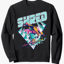 Shred Shirt Vintage Freestyle Ski 80s Costume Retro Skiing Sweatshirt, Size: Small