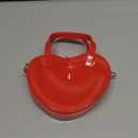 Girls Novelty Mini Heart-Shaped Purse Chain Purse Shoulder Crossbody Bags Tote Handbag Travel Wallet Bag for Women Girl Gift (Red)