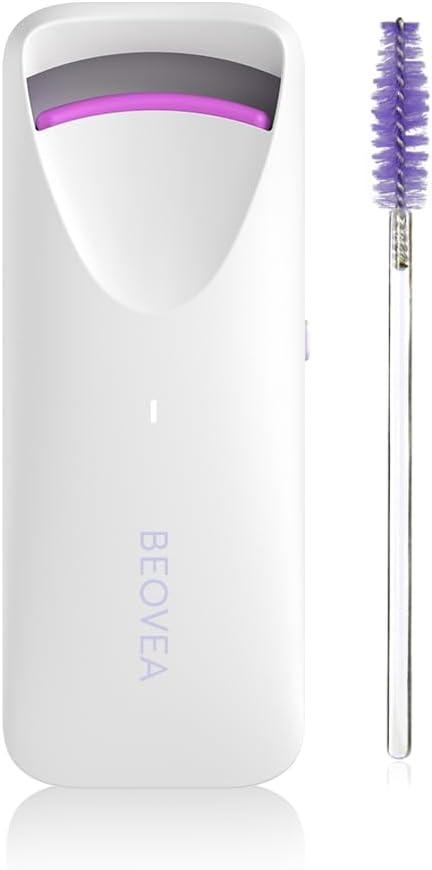 BEOVEA Heated Eyelash Curler Fast 8-Second Heat for Long-Lasting Curls Portable Rechargeable Heated Lash Curler, Safe & Effective Eyelash Curlers for All-Day Volume and Lift