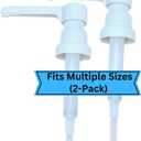 Dual Fitting Pump Dispenser for Gallon Jugs and Smaller Bottles (8cc Each Pump/Fits 28-400 and 38-400) Leak Proof for Household and Commercial Use, Plastic Pump for 1 Gallon Jug - BPA Free (2-Pack)