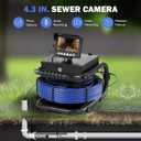 ZELCAN Sewer Camera, Drain Camera 165FT with 4.3 in. LCD Screen, Waterproof IP68 Borescope Plumbing Camera with 12 LED Lights with 5300mAh Battery DVR Recorder, Included 32GB Card