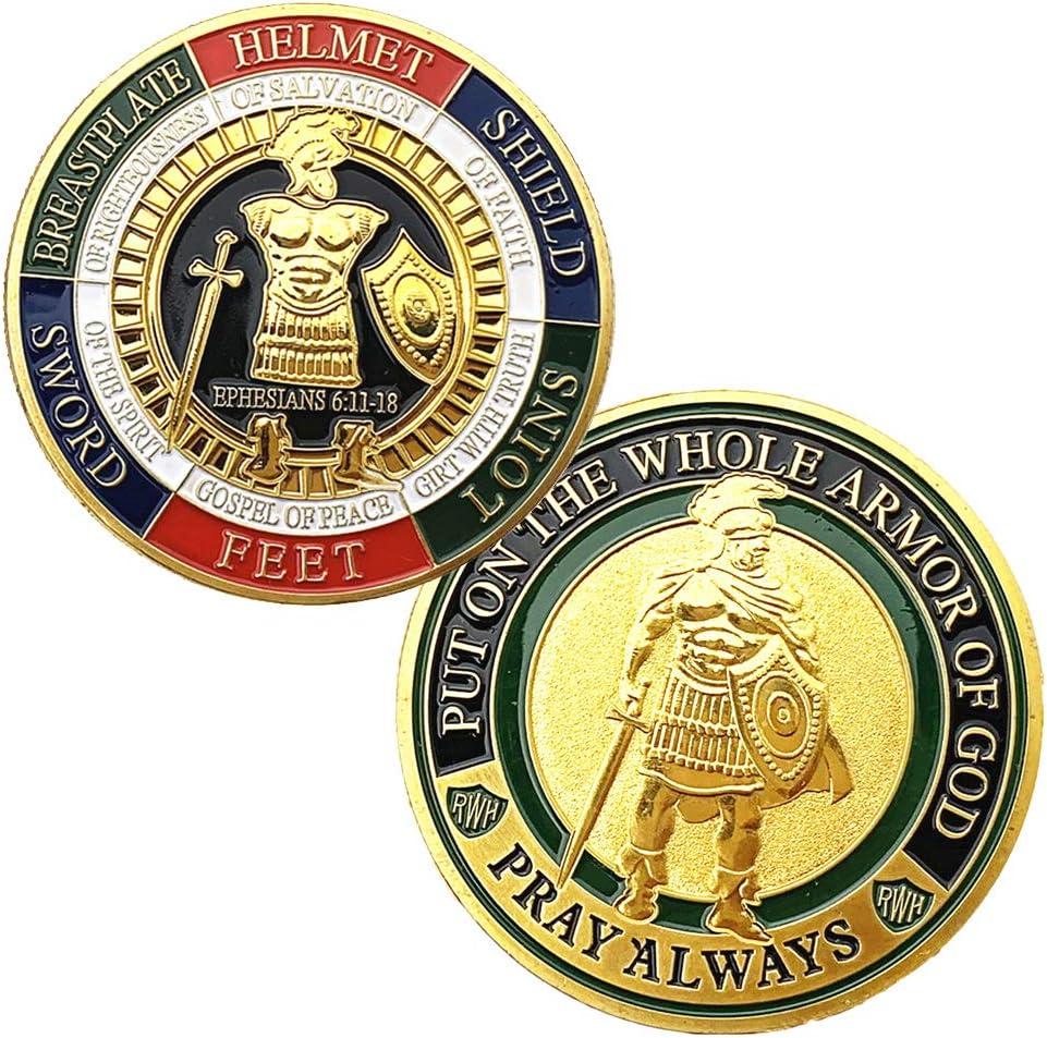 Armor of God Challenge Coin,Prayer Coin Collector's Medallion