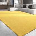 Large Area Rugs for Living Room Bedroom, 4x6 Feet Yellow Rug, Minimalist Modern Shag Rug, Soft Thick Comfy Memory Foam Indoor Carpet, Non-Slip Washable Rug for Boys Girls Dorm Nursery Room Home Decor