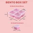4 Pcs Snack Box Containers Set, Reusable 4 Compartment Lunchable Container with 4 Sauce Pots, Stackable BPA-Free Bento Box for Meal Prep Picnic Office Travel (4 Colors)