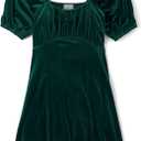 The Children's Place Women's Short Sleeve Holiday Dress (XX-Large, Balt Green Velour)