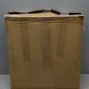 dbest products Quik Cart Collapsible Rolling Crate on Wheels for Teachers Tote Basket, 80 lbs Capacity, Blue Lid Made from Heavy Duty Plastic and used as a Seat