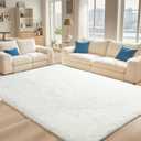 BENRON White Fluffy Rugs for Living Room 4x6, Soft Cream Area Rug for Kids Children Girls Bedroom Nursery, Washable Indoor Floor Carpets
