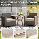 MIULEE Beige 19 x 19 x 3 Outdoor Chair Cushions Waterproof Patio Chair Cushions with Adjustable Straps Set of 2 for Patio Furniture 3-Year Color Fastness Garden Sofa Couch