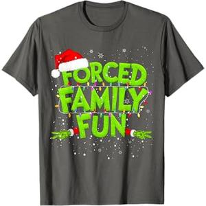 Forced Family Fun Christmas Shirts Matching Family Pajama T-Shirt Large