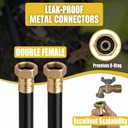 Reel Leader Hose for Garden: 15FT 5/8" Female to Female Hose with 3/4" GHT Brass Fittings - No Kink for Longer Faucet to Reel Distance - Short Water Hose for Yard Watering Outdoor Cleaning