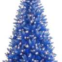 Puleo International Pre-Lit 6.5' Artificial Christmas Tree with 300 Lights, Blue
