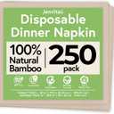 100% Bamboo Compostable Napkins (250-Pack) | Heavy Duty Napkins for Lunch, Dinner, Events, Occasions & Entertaining | Eco Friendly | 3-Ply FSC Certified | Bamboo Paper Towels | 7.5 x 8 Inch
