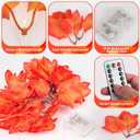 2 Pack Fall Lights - 26Ft 80LED Thanksgiving Decorations with 8 Lighting Modes & Timer - Enlarged Maple Leaves - Battery Operated Waterproof Lights for Indoor & Outdoor Autumn Decor