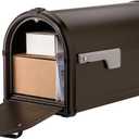 Architectural Mailboxes Hillsborough Heavy Duty Decorative Steel Metal Post Mounted Mail Box for Outside, Rubbed BronzeLarge Curbside Mailbox with Magnetic Latch
