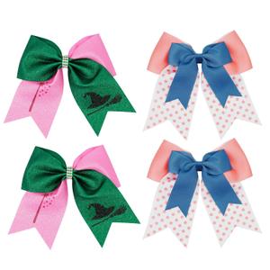 4Pcs Cute Hair Clips Pink Green Bow Blue Pink Blue Polka dot Bow for Women Princess Witch Hair Accessories for Halloween Christmas Gifts