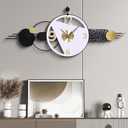 Housewarming Gift Idea: 51x21 Inch Large Modern Wall Clock, Silent Non-Ticking Battery Operated Quartz Decorative Analog Clocks for Living Room, Bedroom, Hallway, Home & Office