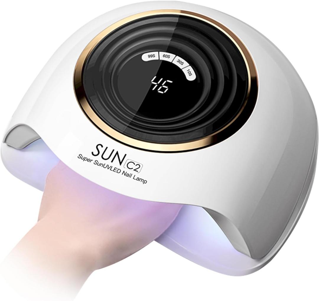 UV Light for Gel Nails, 248W Professional UV LED Nail Dryer with 63 Beads, Fast Curing Gel Polish Lamp Auto Sensor 4 Timer Setting, Nail Art Drying Tools for Home Salon Manicure (Model C2)