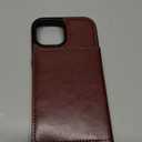 KIHUWEY Compatible with iPhone 15 Wallet Case Credit Card Holder, Premium Leather Kickstand Flip Hidden Magnetic Clasp Durable Shockproof Protective Cover for iPhone 15 6.1 inch (Brown)