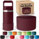 Jmoe USA Silicone Boot for Yeti Rambler Jr 12oz and 18oz Bottle | 2mm Sleeve | Anti-Slip Boot | Protector for the Bottom of your Bottle | Protects Against Damage | BPA Free Silicone (Vine Red)