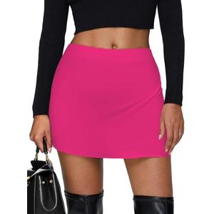 Women's Leopard Print Mini Skirt Short Skorts Elastic Waistband Sexy Bodycon Pencil Cheetah Club Skirts with Shorts, S