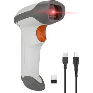 NetumScan Bluetooth 2D Barcode Scanner, 3 in 1 Automatic Wireless QR Barcode Reader USB Image Code Scanner for Store, Warehouse POS, Computer, Tablet, iPad, iPhone, Android