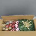 3FT PVC Green Christmas Tree Tinsel with 50 Warm White & Multi Color Fariy Light 3D Star 15 Ball Ornament, 12 Light Modes Timer Battery Operated Small Artificial Full Xmas Tree Indoor Holiday Decor