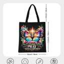 Christian Inspirational Butterfly Library Bag Gifts for Mom, Christmas Religious Mental Health Jesus Gift for Women